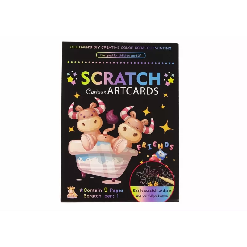 LEAN TOYS Libro para Colorear Rascando para Niños Animales