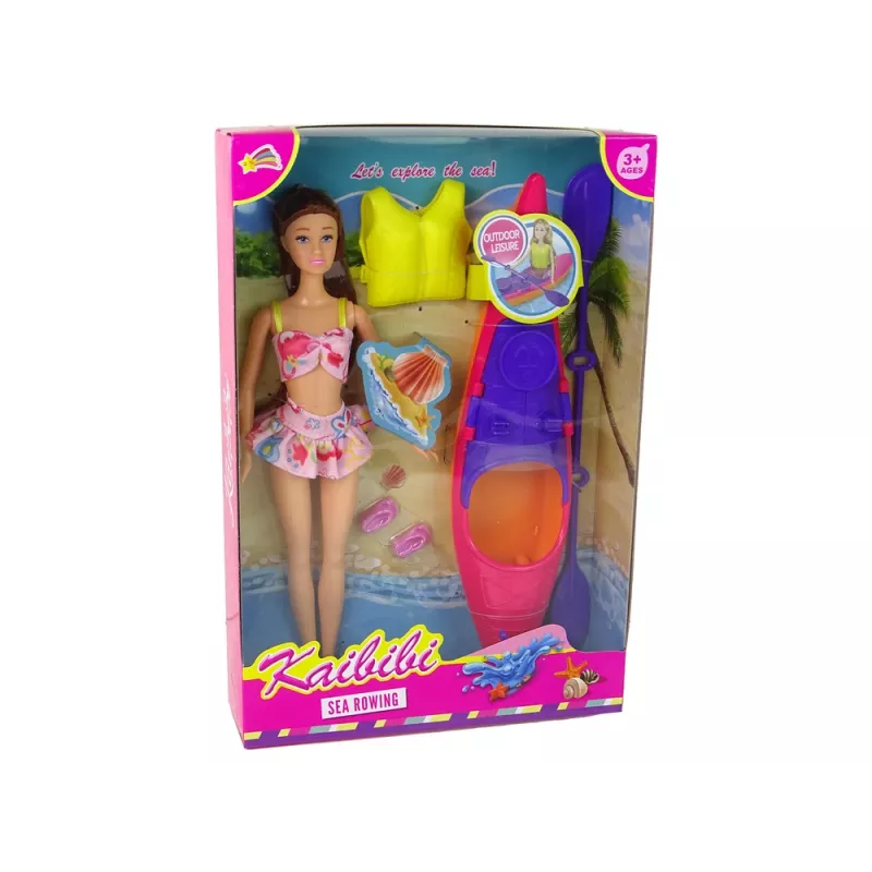 LEAN TOYS Set de accesorios para muñeca kayak rosa