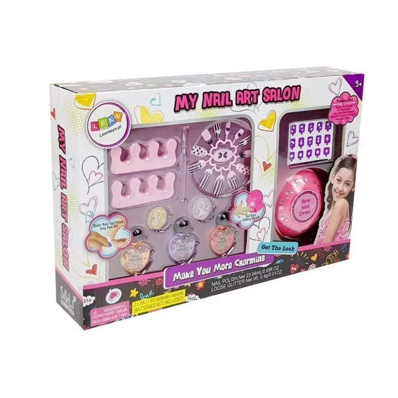LEAN TOYS Set para crear un secador de esmalte de uñas con purpurina