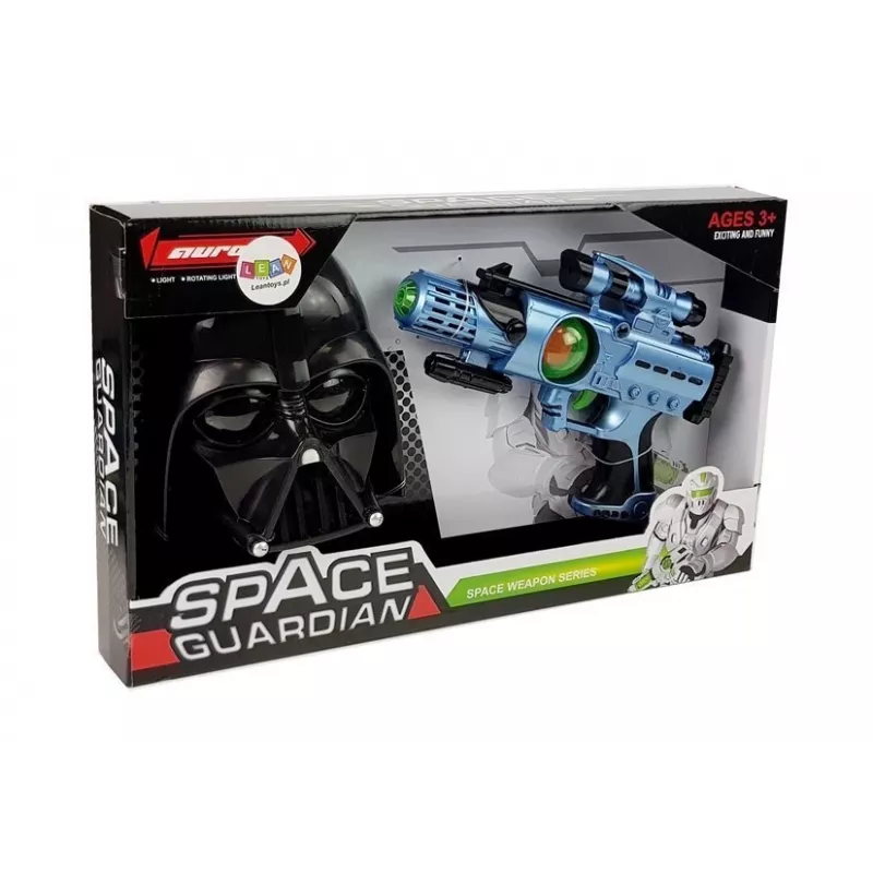 LEAN TOYS Set pistola láser Space Warrior máscara luces sonidos