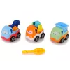 LEAN TOYS Set de 3 coches de obra para desmontar + destornillador hormigonera grúa volquete