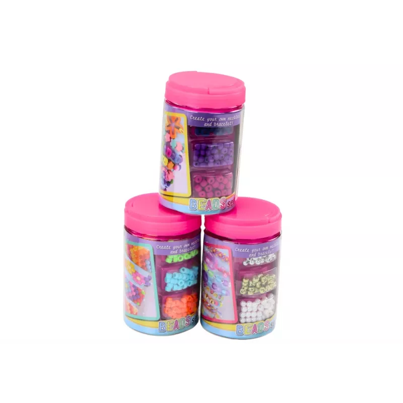 LEAN TOYS Set de Abalorios en Frasco para Crear Joyas 3en1