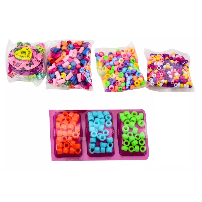 LEAN TOYS Set de Abalorios en Frasco para Crear Joyas 3en1