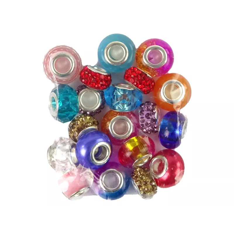LEAN TOYS Set de pulseras, collares y cuentas de colores para joyería
