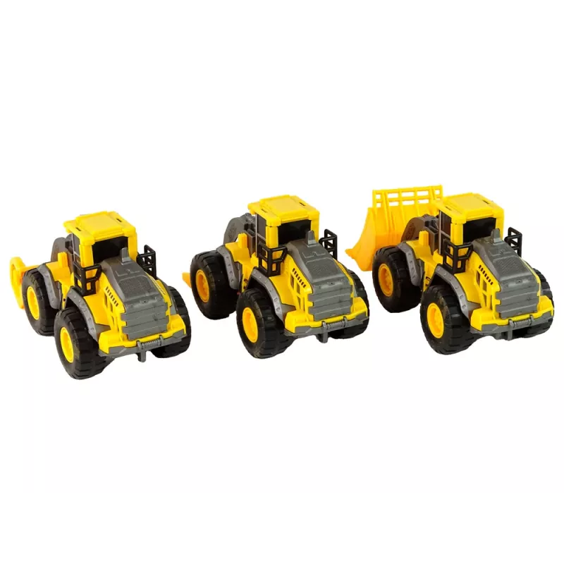LEAN TOYS Set de vehículos de construcción 3 modelos amarillos