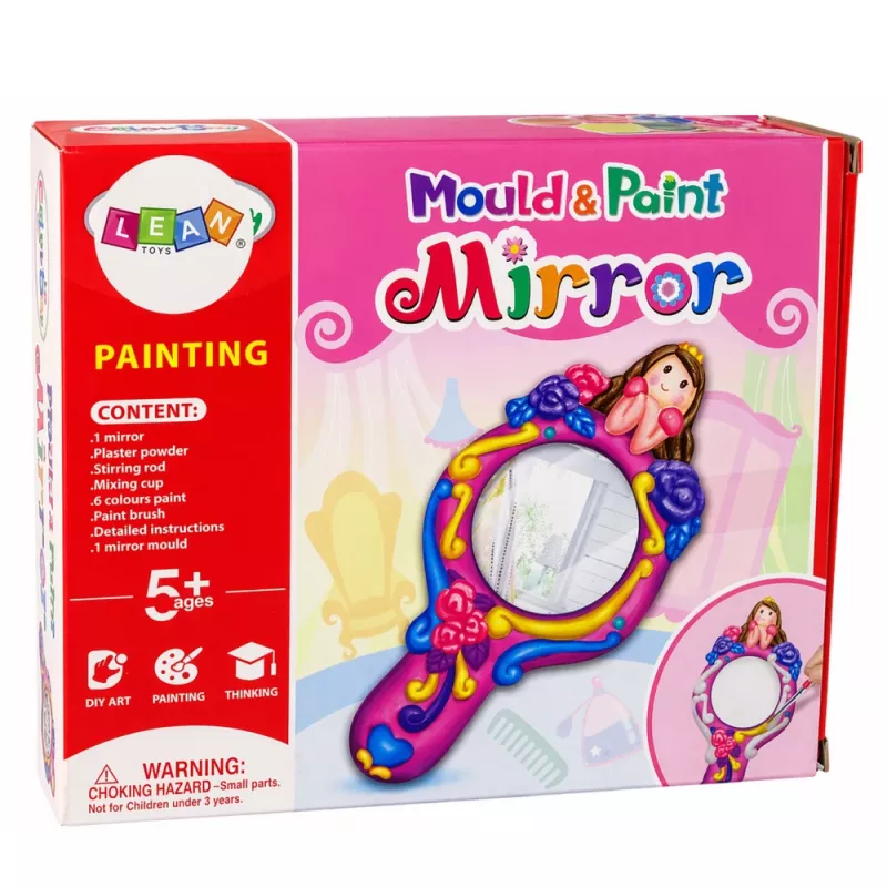 LEAN TOYS Set Moldes de Espejo de Plástico Creativos Pinturas de Yeso