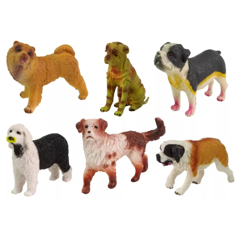 LEAN TOYS Set de figuras de perros razas caninas 6 elementos