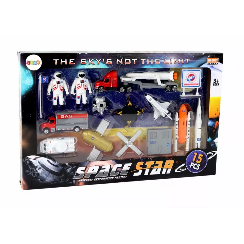 LEAN TOYS Set de figuras Space Truck Rocket 15 uds.
