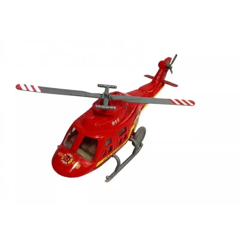 LEAN TOYS Set vehículos de bomberos helicóptero motor luz sonidos