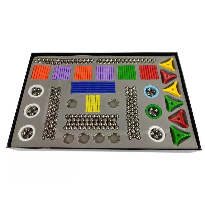 LEAN TOYS Set Magnastix bloques magnéticos 560 + tablero
