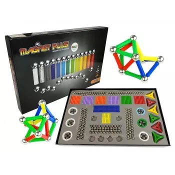 LEAN TOYS Set Magnastix bloques magnéticos 560 + tablero
