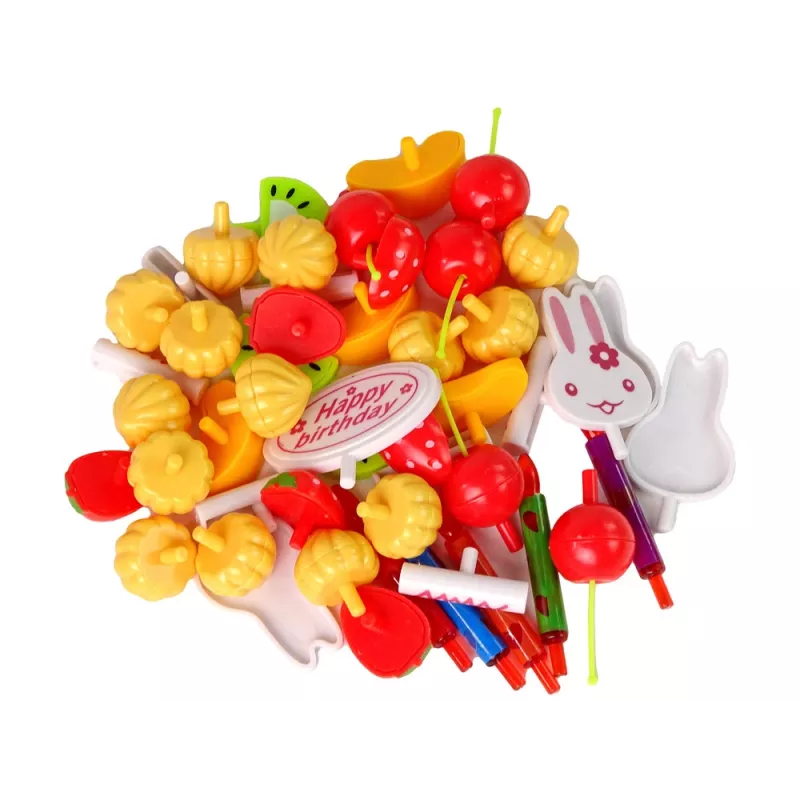 LEAN TOYS Set de dulces Tarta Galletas Decoraciones de velcro DIY