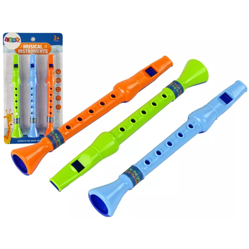 LEAN TOYS Set de tres flautas para niños Animales