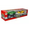 LEAN TOYS Set de vehículos deportivos amarillos y todoterreno verdes con fricción