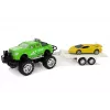 LEAN TOYS Set de vehículos deportivos amarillos y todoterreno verdes con fricción