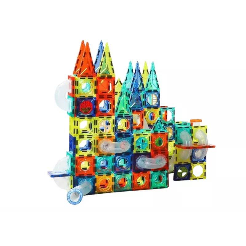 LEAN TOYS Set de tobogán para bolas Bloques magnéticos 168 piezas