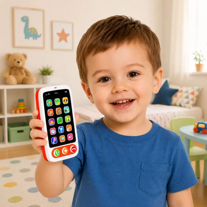 LEAN TOYS Smartphone Juguete educativo interactivo para niños con sonidos y luces