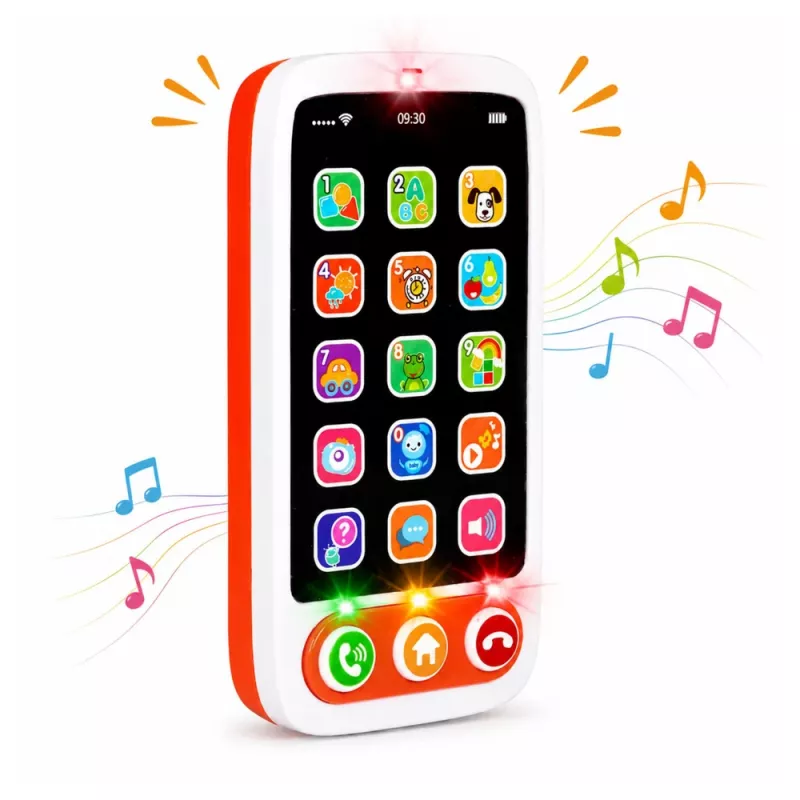 LEAN TOYS Smartphone Juguete educativo interactivo para niños con sonidos y luces