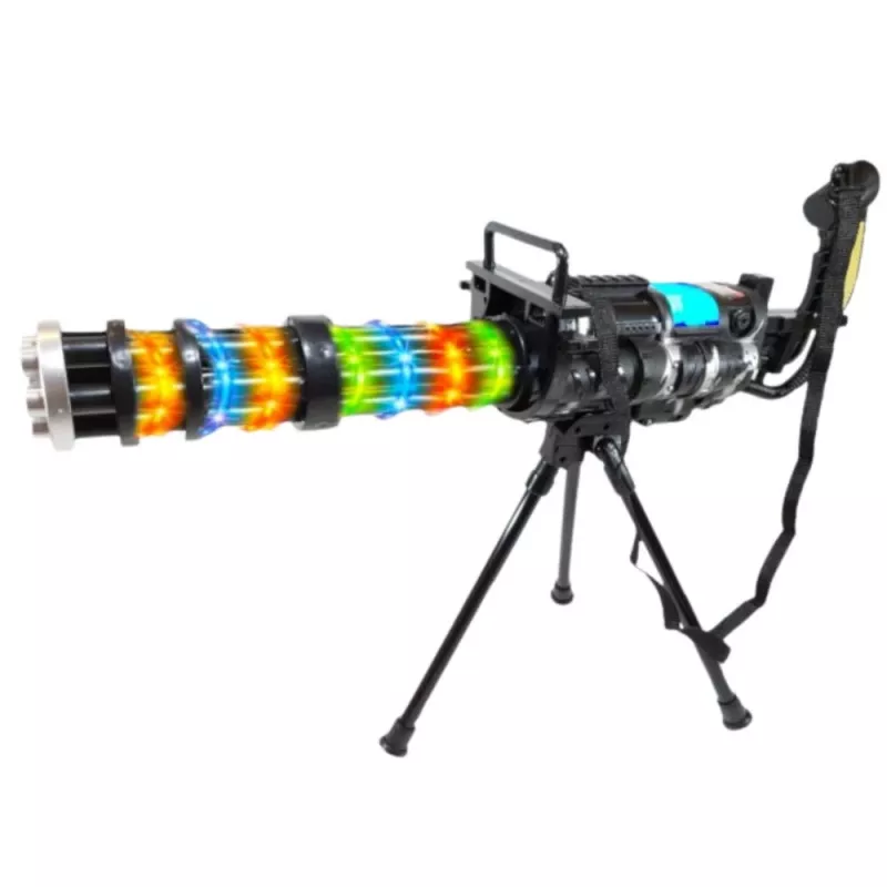 LEAN TOYS Rifle de francotirador con soporte, luz, sonido y vibración – Rifle de juguete electrónico negro