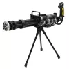 LEAN TOYS Rifle de francotirador con soporte, luz, sonido y vibración – Rifle de juguete electrónico negro
