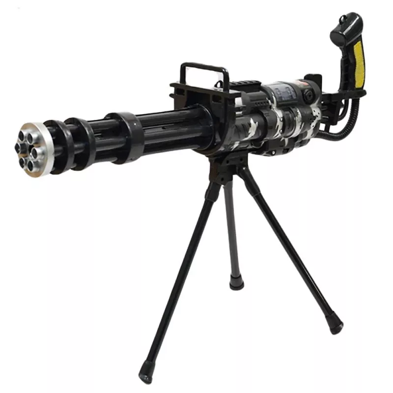 LEAN TOYS Rifle de francotirador con soporte, luz, sonido y vibración – Rifle de juguete electrónico negro