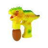 LEAN TOYS Pistola de pompas de jabón dinosaurio huevo gel amarillo