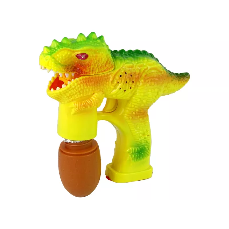 LEAN TOYS Pistola de pompas de jabón dinosaurio huevo gel amarillo