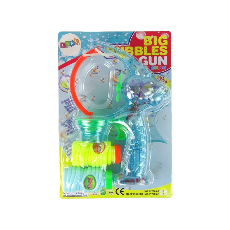 LEAN TOYS Pistola de pompas de jabón 24 cm luz y sonido