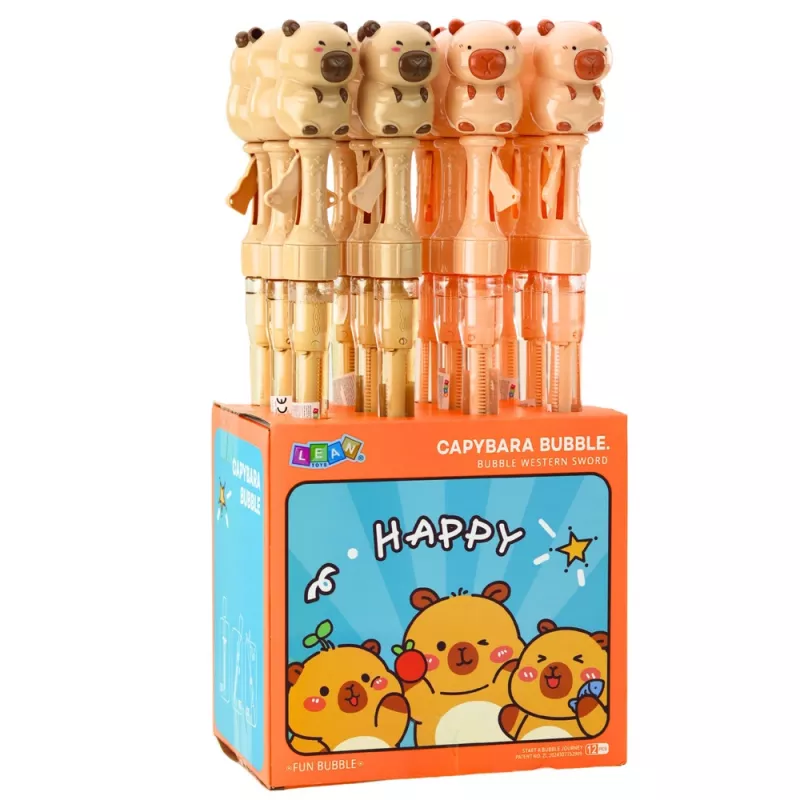 LEAN TOYS Pompas de jabón Palo extensible grande Capybara 49,5 cm 100 ml