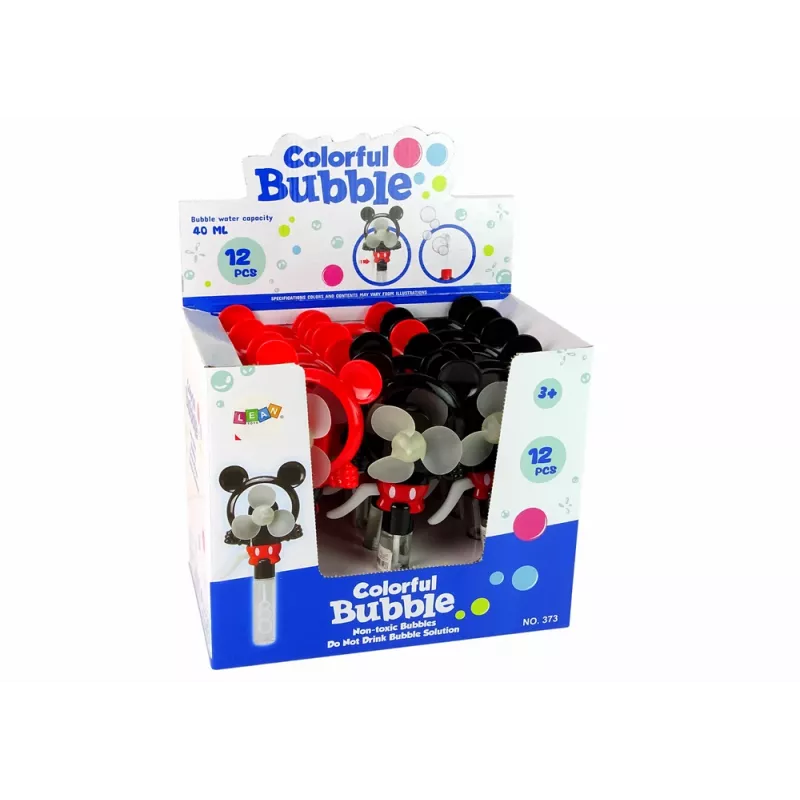 LEAN TOYS Molinillo de viento con pompas de jabón Mickey Mouse