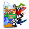 LEAN TOYS Libro educativo de tela con animales que crujen para bebés