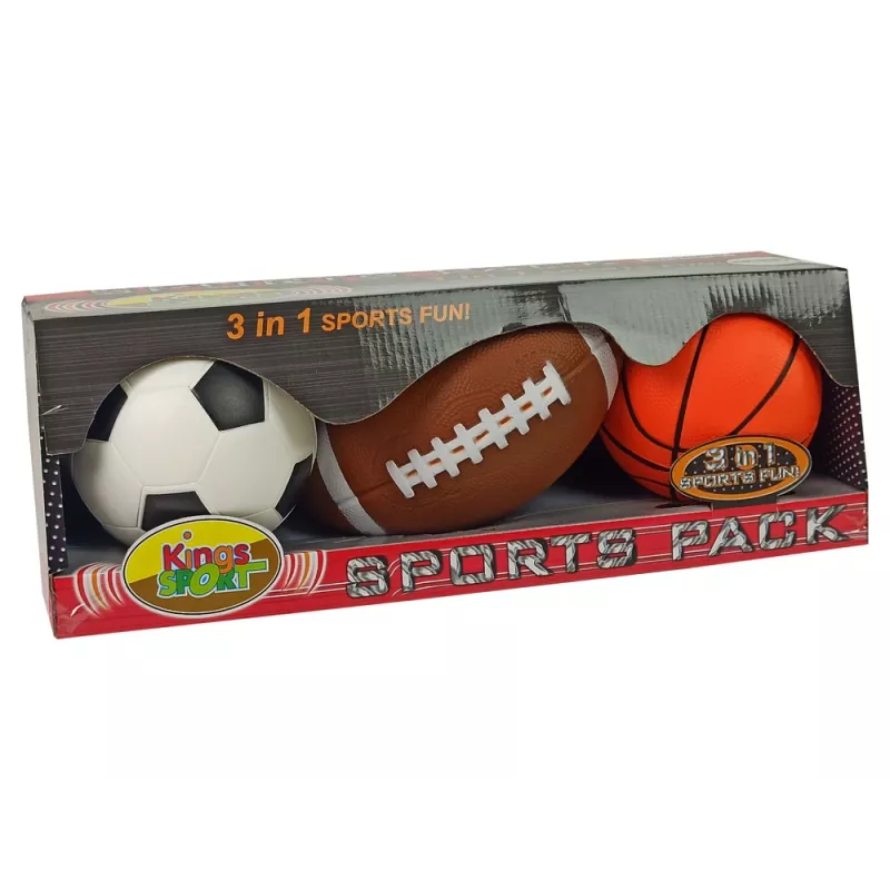 LEAN TOYS Set de pelotas blandas deportivas 3 en 1 fútbol baloncesto