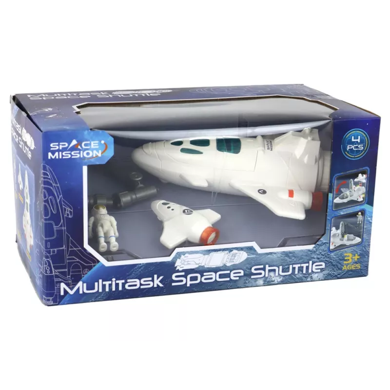 LEAN TOYS Space Mission Cosmos set de juego de 4 elementos – cohete, astronauta, rover y bandera (4 piezas, a partir de 3 años)