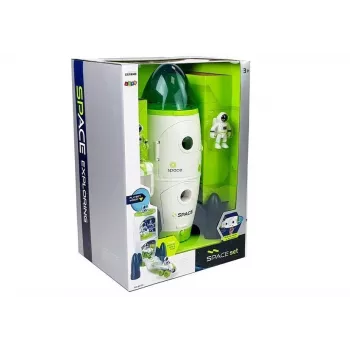 LEAN TOYS Cohete espacial astronómico Cosmos Light & Sound – Cohete de juguete electrónico a pilas con figura de astronauta (3x AA)