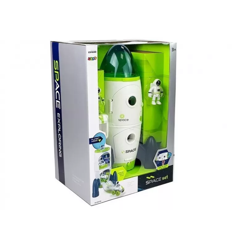 LEAN TOYS Cohete espacial astronómico Cosmos Light & Sound – Cohete de juguete electrónico a pilas con figura de astronauta (3x AA)