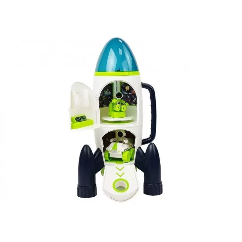 LEAN TOYS Cohete espacial astronómico Cosmos Light & Sound – Cohete de juguete electrónico a pilas con figura de astronauta (3x AA)