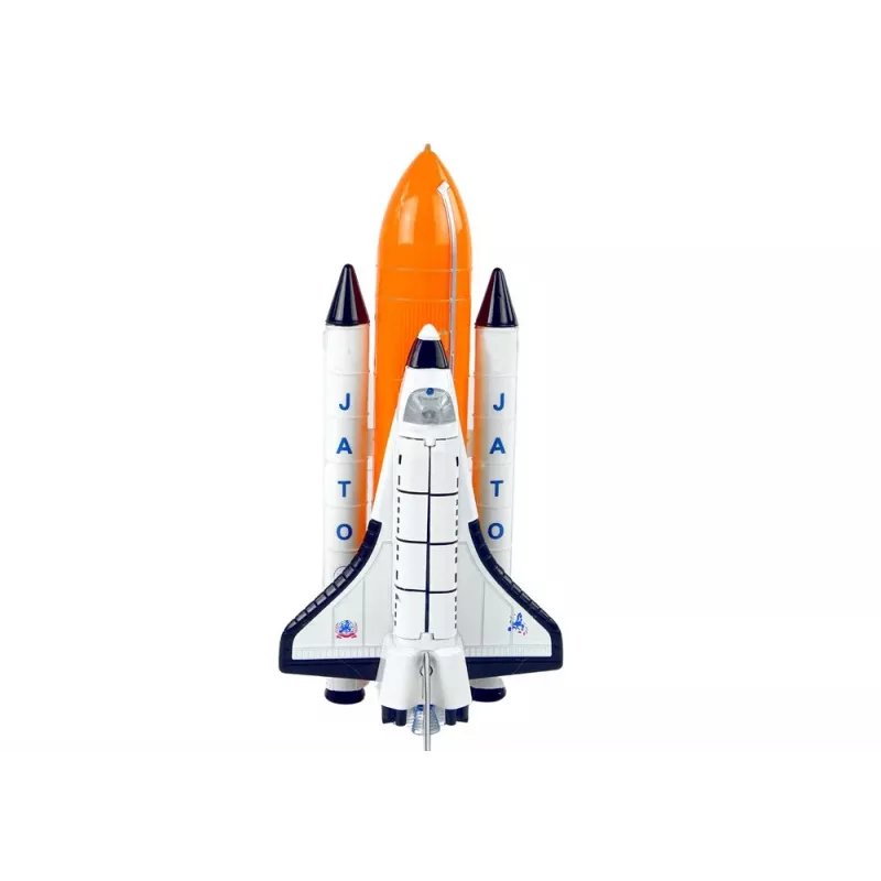 LEAN TOYS cohete espacial con nave de metal - retroceso, efectos de luz y sonido, set de juguete de vehículo aeroespacial