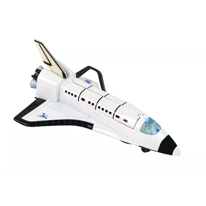 LEAN TOYS cohete espacial con nave de metal - retroceso, efectos de luz y sonido, set de juguete de vehículo aeroespacial
