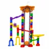 LEAN TOYS Bloques de construcción Space Track 153 piezas - Set 3D de pista de canicas a color con túneles y bolas