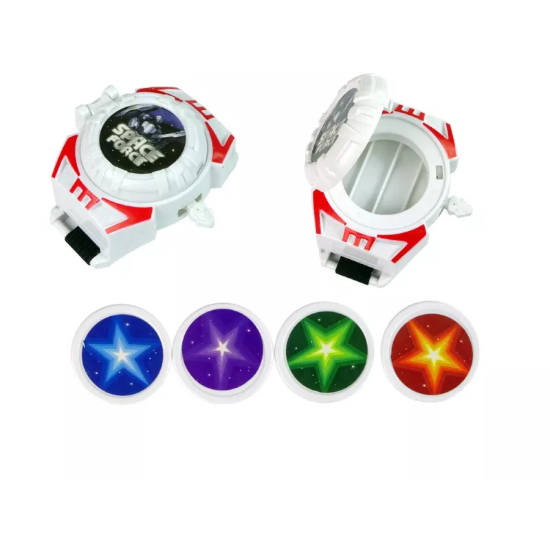 LEAN TOYS Set Space Warrior pistola láser sable de luz esposas lanzadiscos