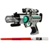 LEAN TOYS Set Space Warrior pistola láser sable de luz esposas lanzadiscos