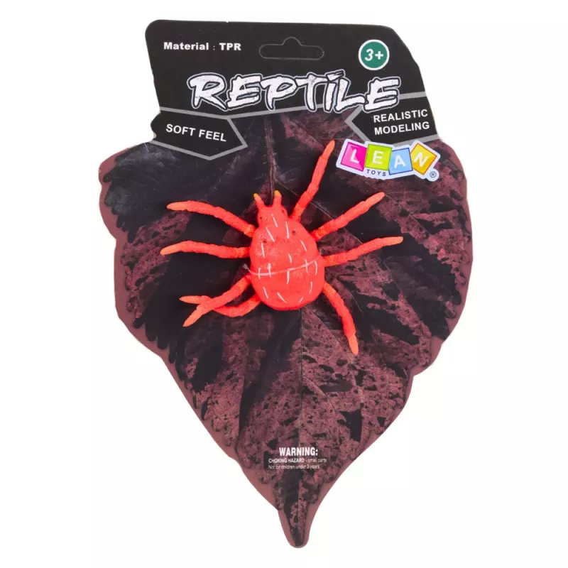 LEAN TOYS Spider Red Figura de goma elástica realista 12 cm