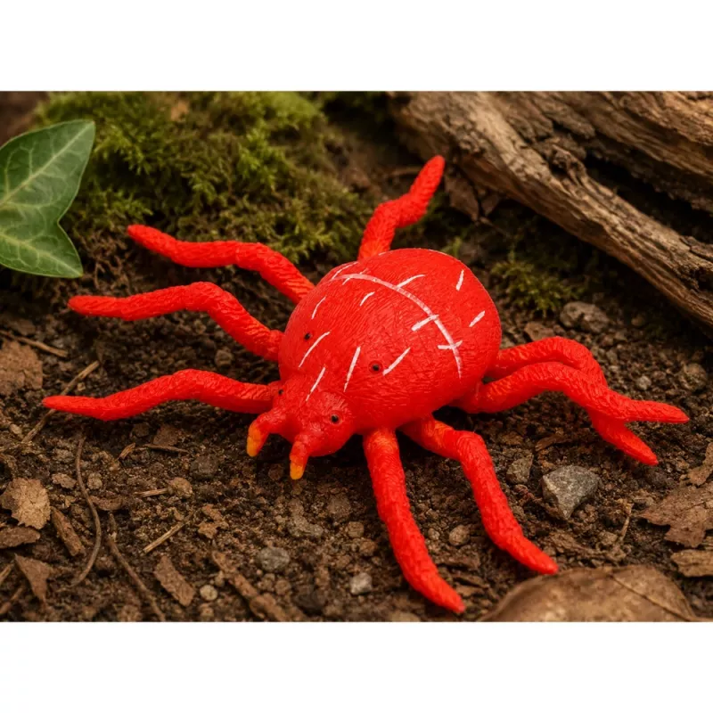 LEAN TOYS Spider Red Figura de goma elástica realista 12 cm