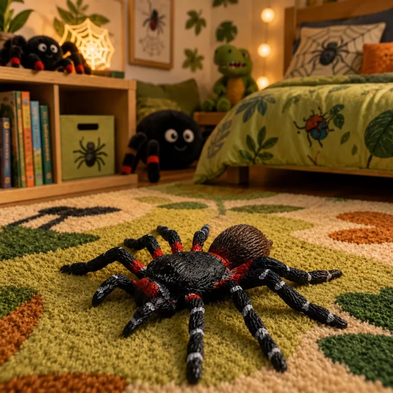 LEAN TOYS Spider Tarantula Figura de goma elástica realista negra 10 cm