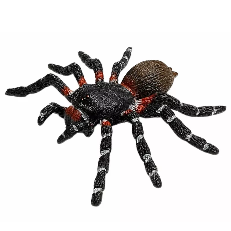 LEAN TOYS Spider Tarantula Figura de goma elástica realista negra 10 cm