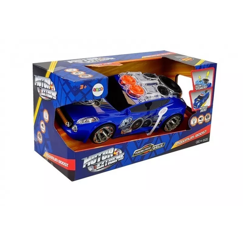 LEAN TOYS Coche deportivo DJ con altavoces en el techo, música, luces