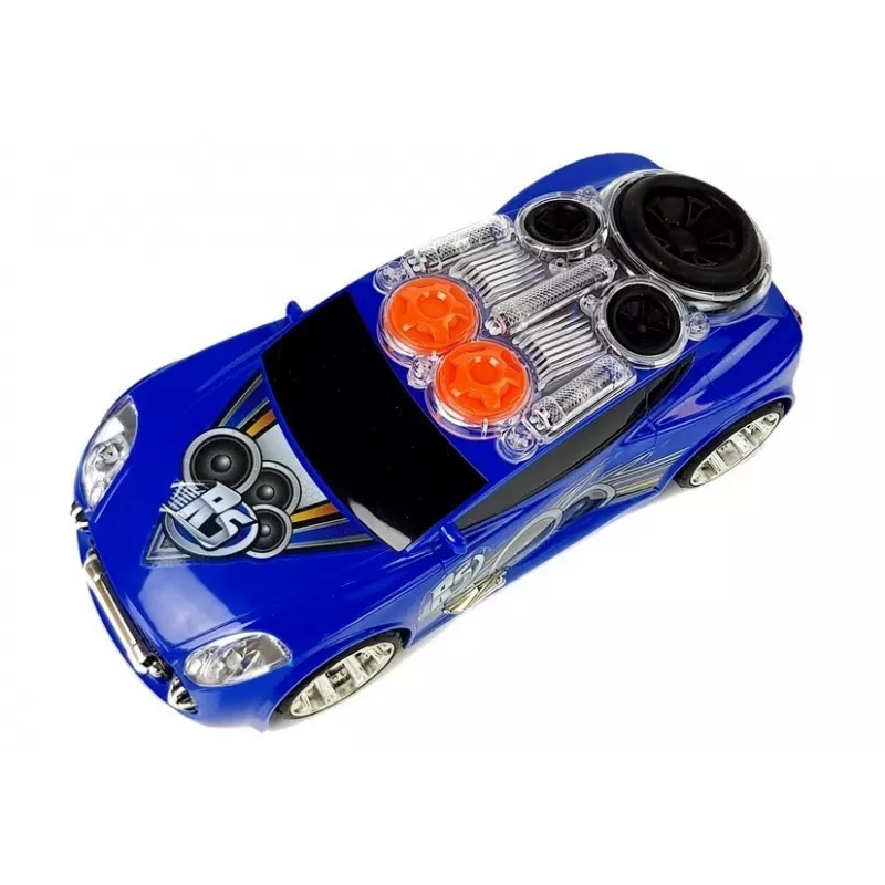 LEAN TOYS Coche deportivo DJ con altavoces en el techo, música, luces