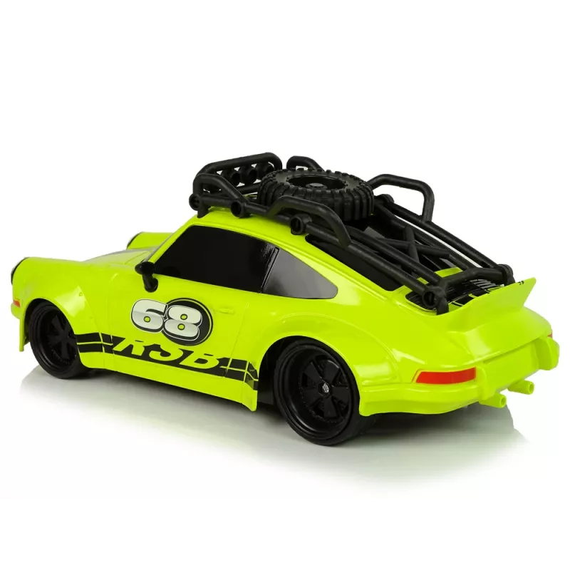 LEAN TOYS Coche deportivo 1:18 verde rueda de repuesto mando