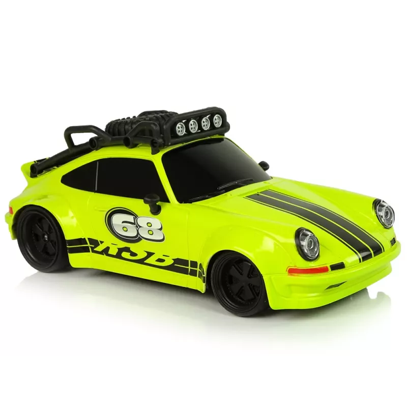 LEAN TOYS Coche deportivo 1:18 verde rueda de repuesto mando