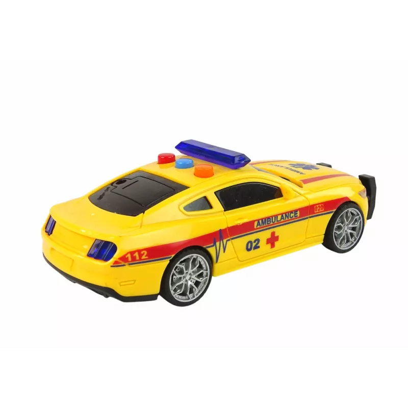 LEAN TOYS Coche deportivo Ambulancia Luces Sonido Amarillo